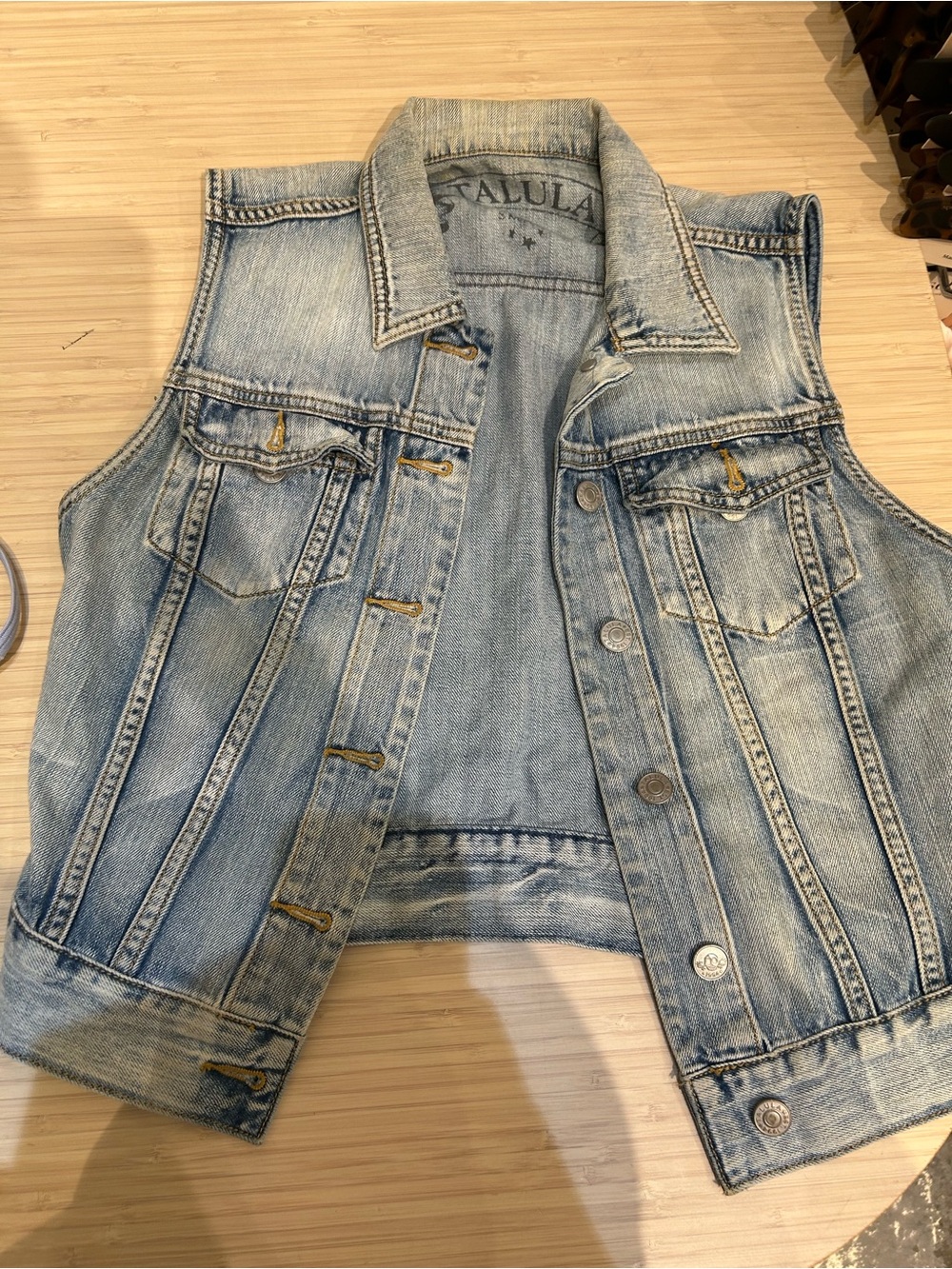 Talula Light Wash Denim Vest